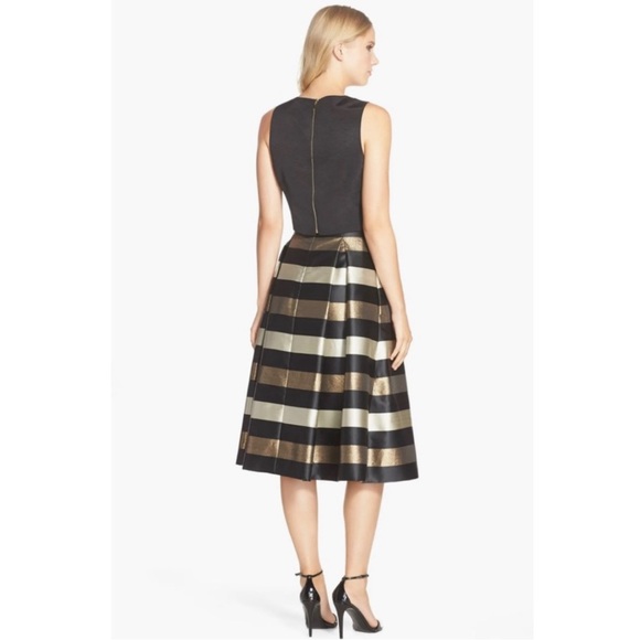 NEW Eliza J Metallic Stripe Skirt - Picture 4 of 7